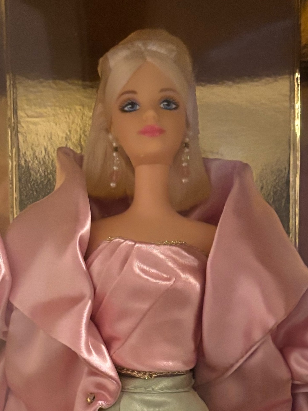 1997 Classique Evening Sophisticate Barbie Pink Satin Jacket Mint Green Skirt